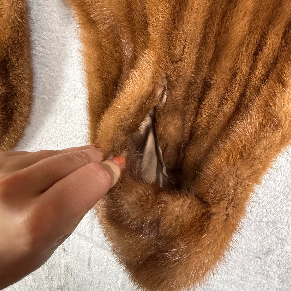 Brodey Draimin Furs Stole Women OS Brown Vintage Real Fur Wrap Glam Mob Wife - Picture 3 of 11